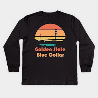 Blue Collar Golden State California Kids Long Sleeve T-Shirt